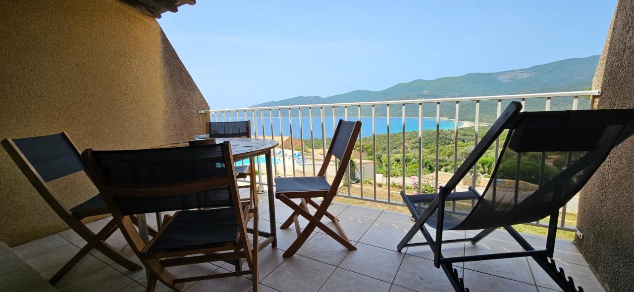 Chalereux T2 Vue Mer Et Piscine Alba Rossa Serra di Ferro Bagian luar foto